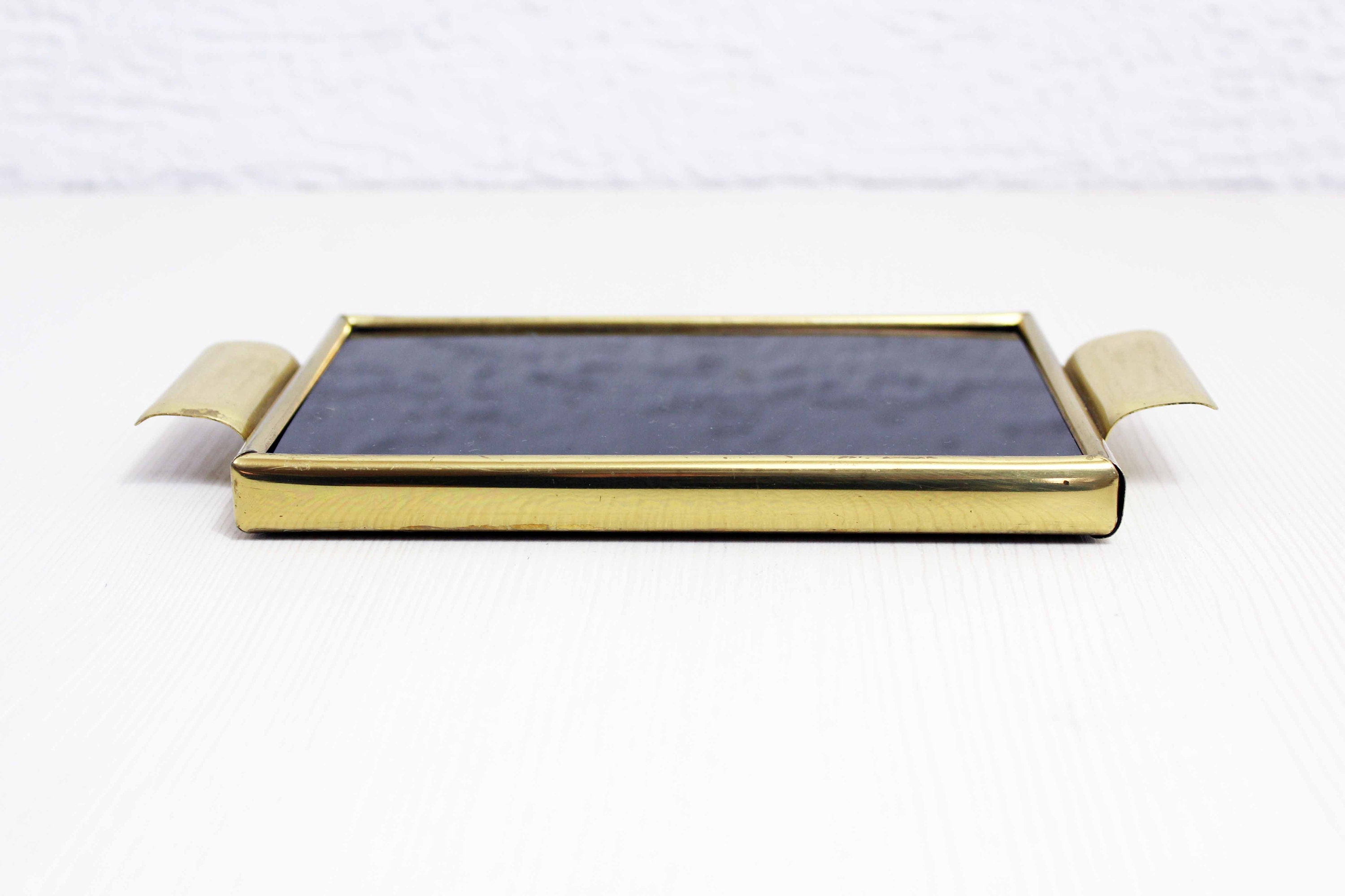 Mini Plateau Verre et Laiton Année 60