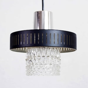 Vintage Richard Essig pendant light in metal and glass