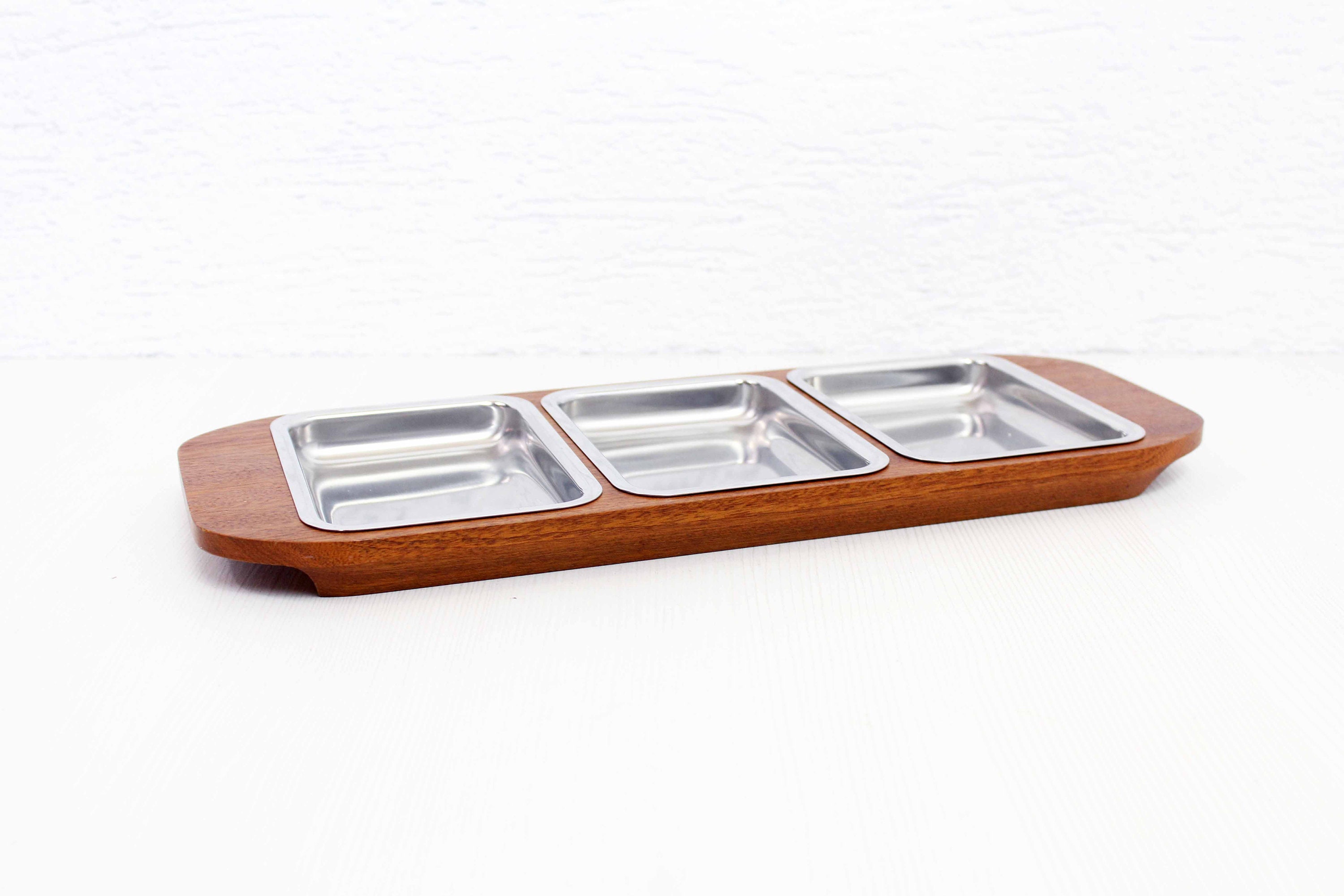 Plateau de Service Scandinave Teck et Aluminium