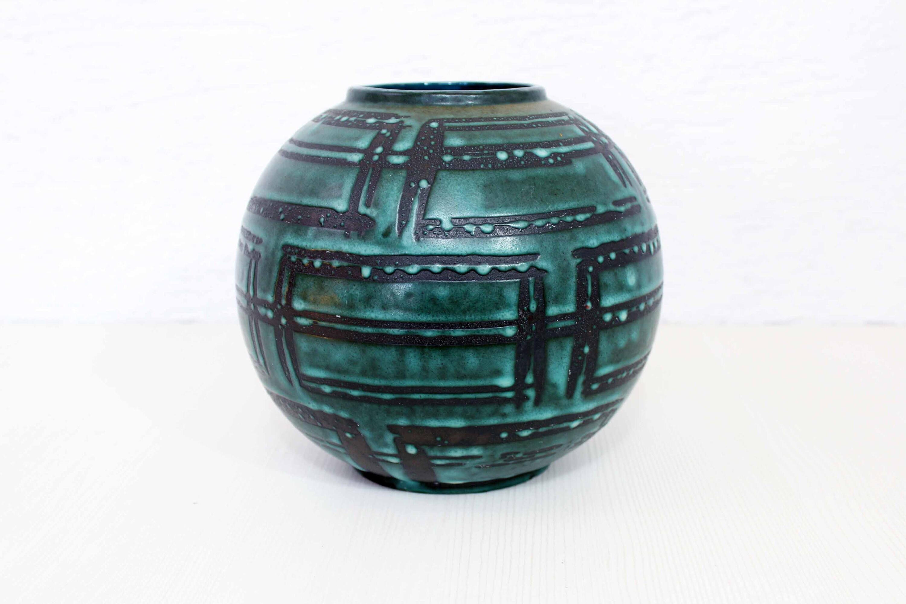 Vase en Céramique West Germany Motif Art Déco