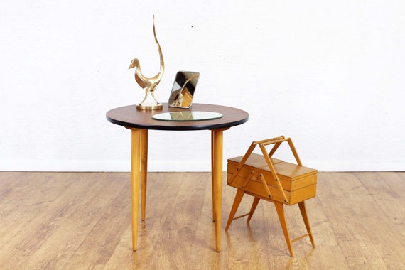 Vintage Round Coffee Table Or Side Teak Solid Wood Vintage Round Coffee Table Or Side, Vintage Round Side Table