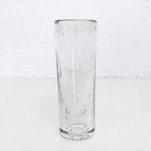 Glass vase from the 70s with bubble inlay