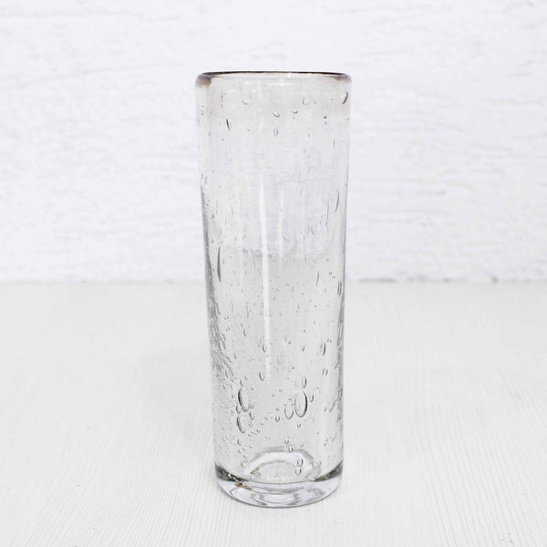 Vase en verre avec incrustation de bulles 1970