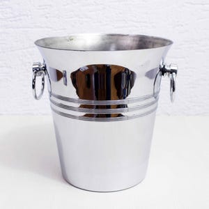 Stainless steel champagne bucket France 1980