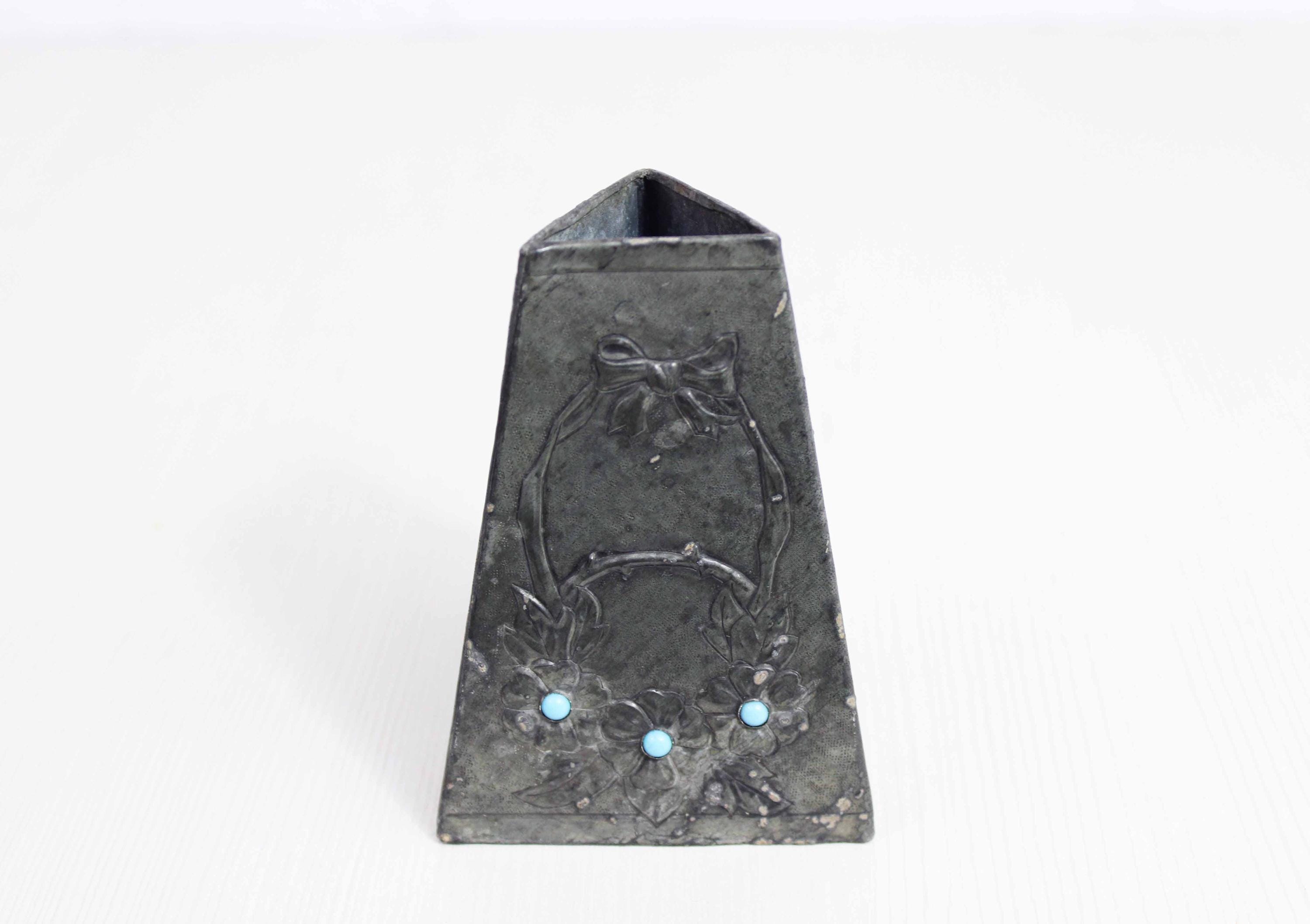 Art Nouveau Pewter Vase, Signed G.penot 1930
