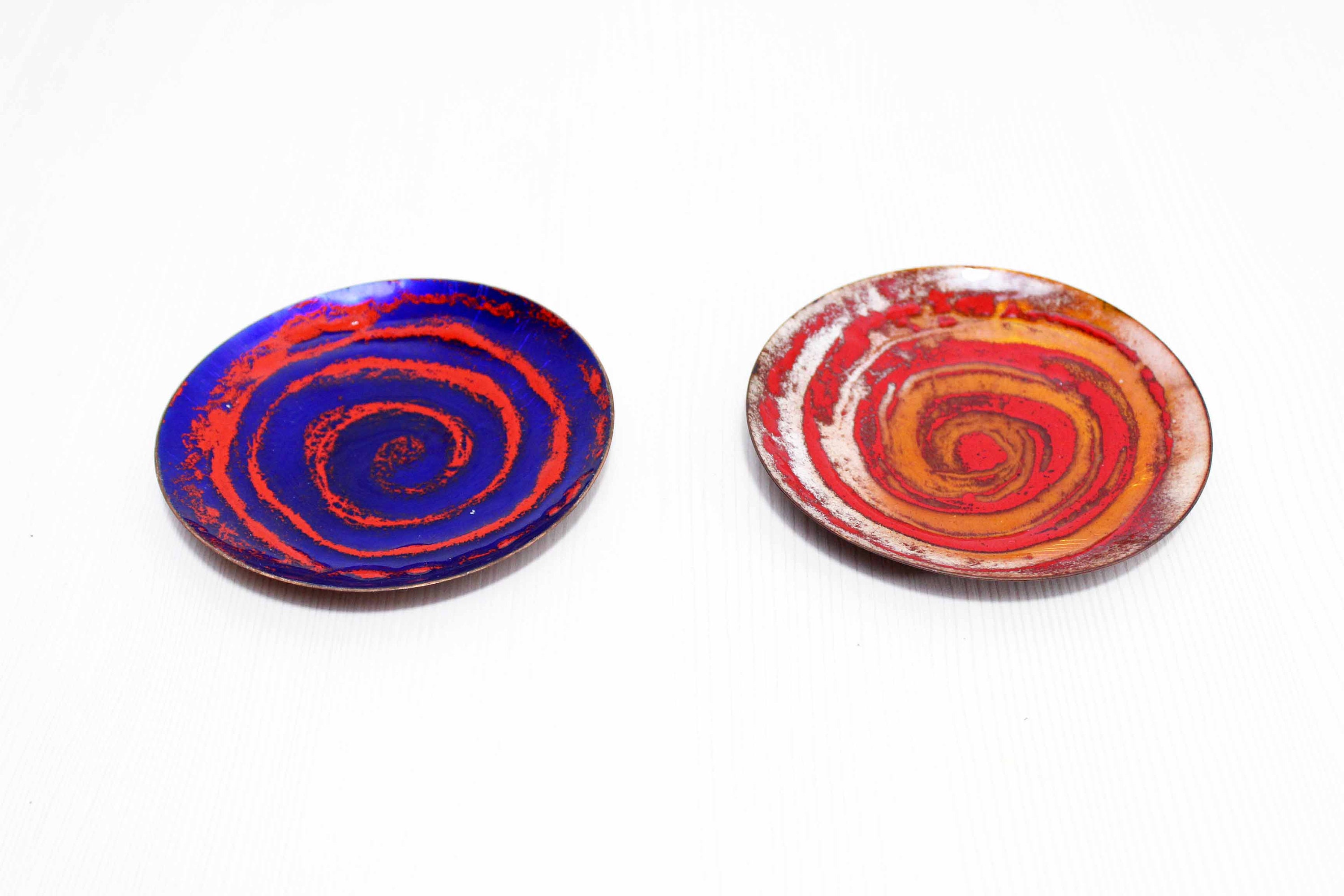 Duo de Vide Poches en Cuivre Émaillé 1966