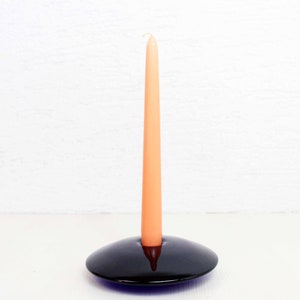 Saucer shape glass candlestick 1970