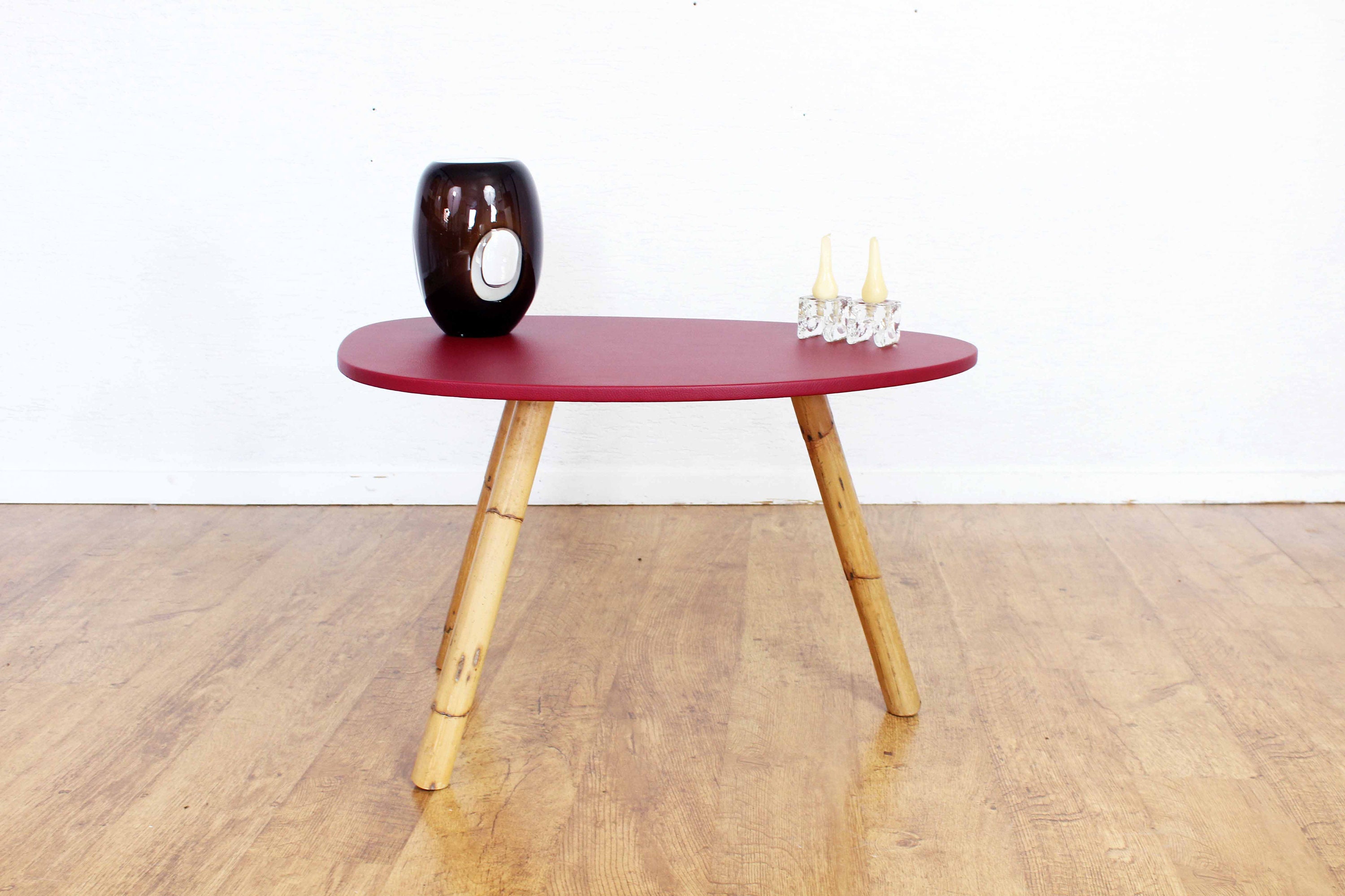 Table Basse ou d'appoint Bambou et Vinyle