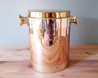 Seau à Glaçons Vintage FUFAL, Inox, Couvercle Massif, Années 60, Occasion