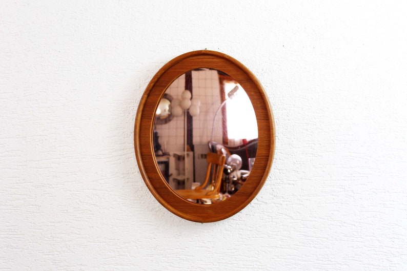 Pink Tinted Oval Mirror From The 60s