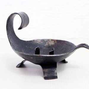 Brutalistic metal Candlestick 50s, rustic candlestick