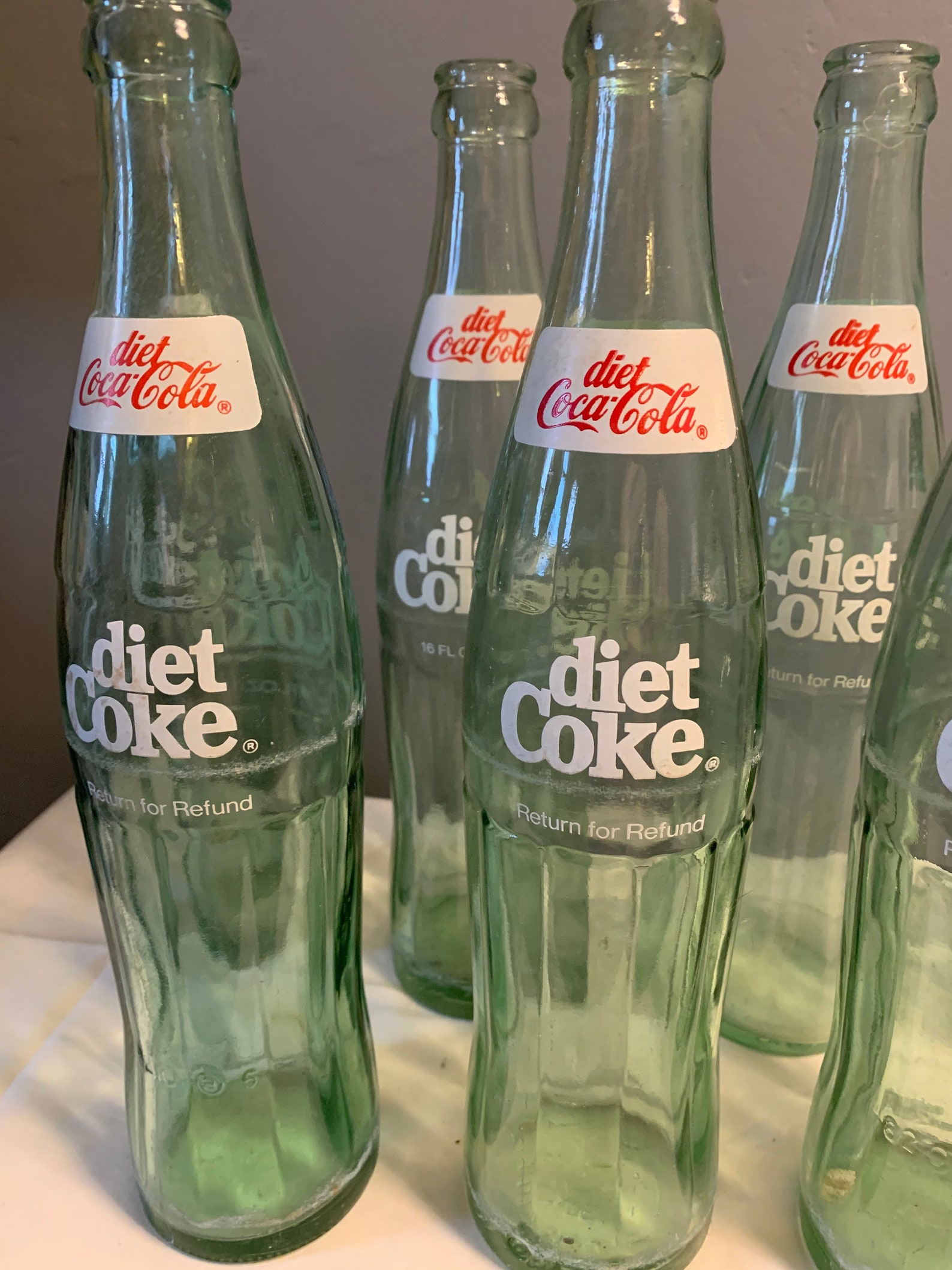 Vintage Glass Coke Bottles Diet Coke Bottles 16 OZ Green Etsy