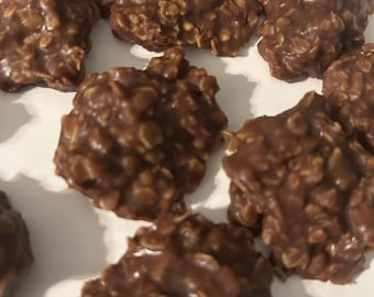Bite Size Chocolate Peanut Butter No Bake Cookies, Oatmeal (2 Dozen)