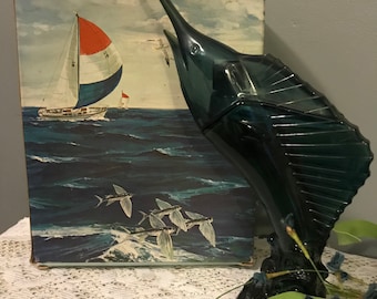 Vintage Avon Marlin Cologne Bottle, Sea Trophy, With Box.