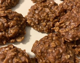 Chocolate Peanut Butter No Bake Cookies, Oatmeal, Peanut Butter Cookies, Made To Order, Cookies Gift, Christmas Gift, Baked Goods, Dozen