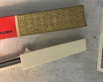 1963 Popeil Food Glamorizer Knife, Retro Kitchen Gadget With Box.
