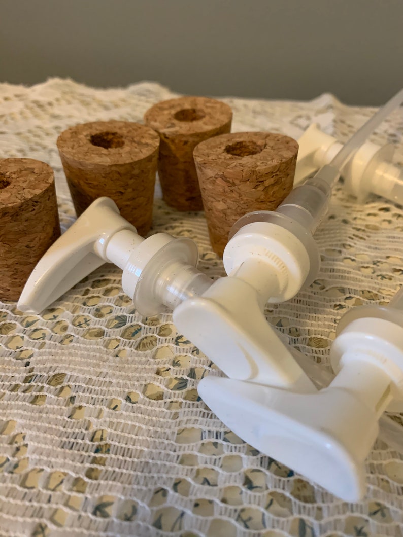 Soap Pump Dispenser With Cork Stopper, Soap, Lotion Dispenser Replacement Pump, Pottery Soap