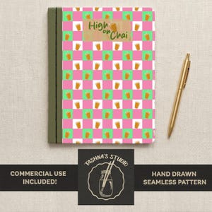 Samenstelling boekomslag • Foodie digitale download dagboek voorkant • Tea Lover-cadeau • Esthetisch briefpapier, png