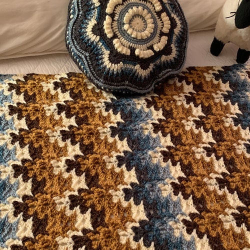 Gold and Aqua shops Ripple Afghan