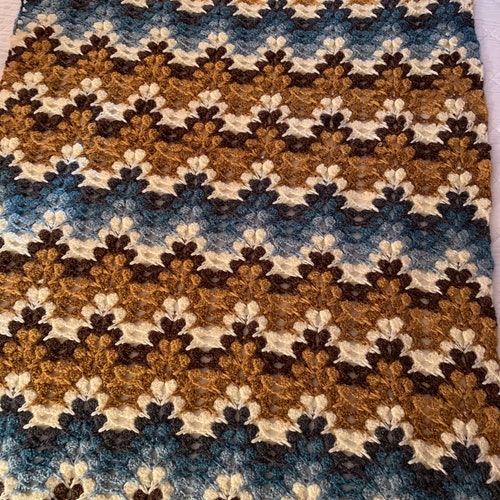 Gold and Aqua shops Ripple Afghan