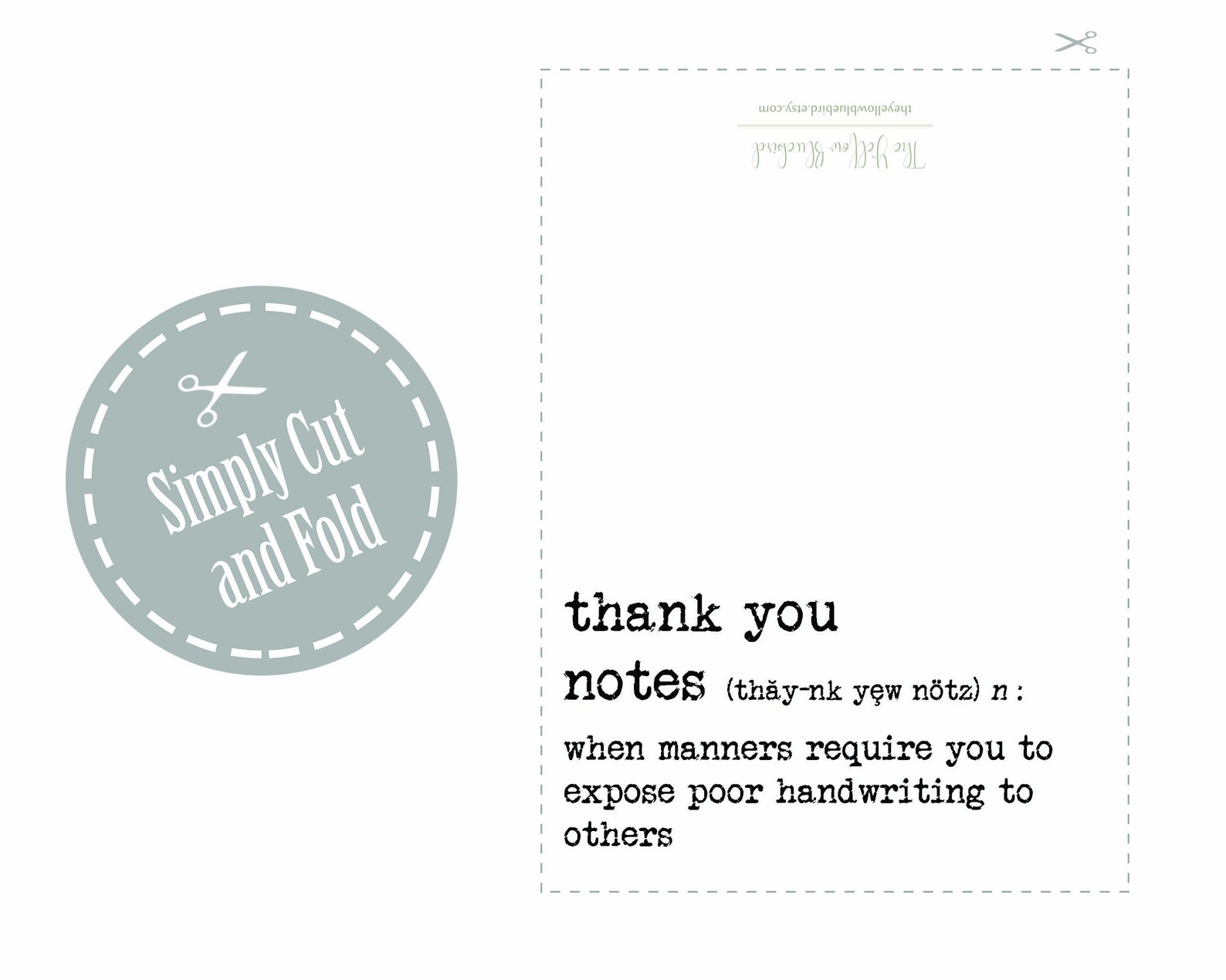 Funny Thank You Card // Printable Thank You Note // Birthday Thank You ...