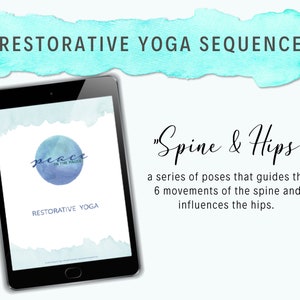 Secuencia de Yoga Restaurativo SPINE y HIPS Secuencia imprimible para instructores de yoga Estudiantes de yoga / Secuencia de yoga / Descarga instantánea