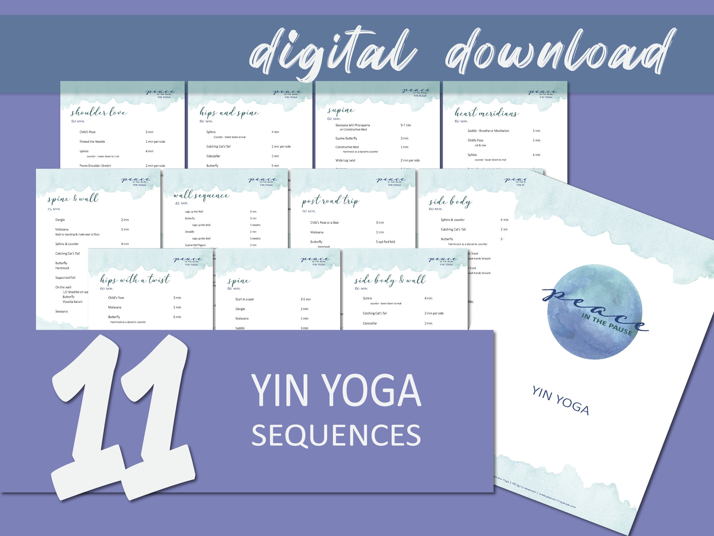 Yin Yoga Class Plan Set for Yoga Teachers Yoga Class Sequence Printable
