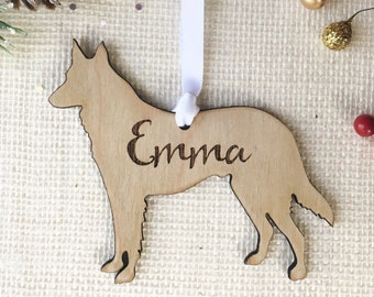 German Shepherd Ornament - Personalized Dog Christmas Ornament - Dog Memorial Gift - Dog Lover Christmas Gift - Multiple Breeds Available