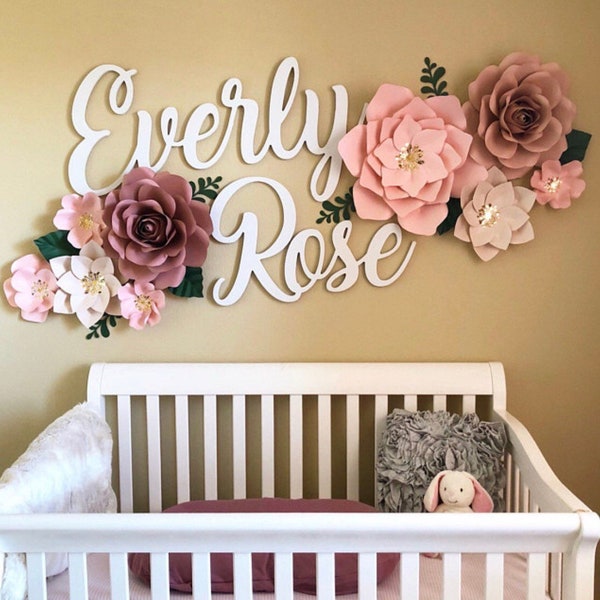 Cutout Name Signs - Two Names - girly happy nursery decor