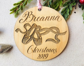 Personalized Ballet Ornament - Ballerina Christmas Ornament - Dance Shoes - Toe Shoes - Gift for Dancer - Wood Ornament