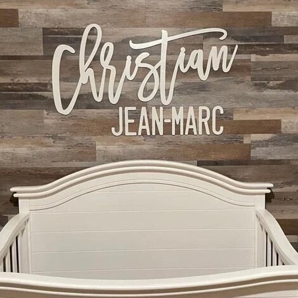 Baby Name Sign, Nursery Wall Art, Baby Shower Gift, Farmhouse Wall Decor, First and Middle Name Signs