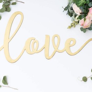 Custom Word Cutout Sign - Love Word Sign - Wedding Decor - Laser Cut Sign - Calligraphy Sign