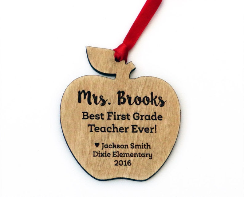 Personalized Teacher Christmas Gift Apple Ornament for Etsy