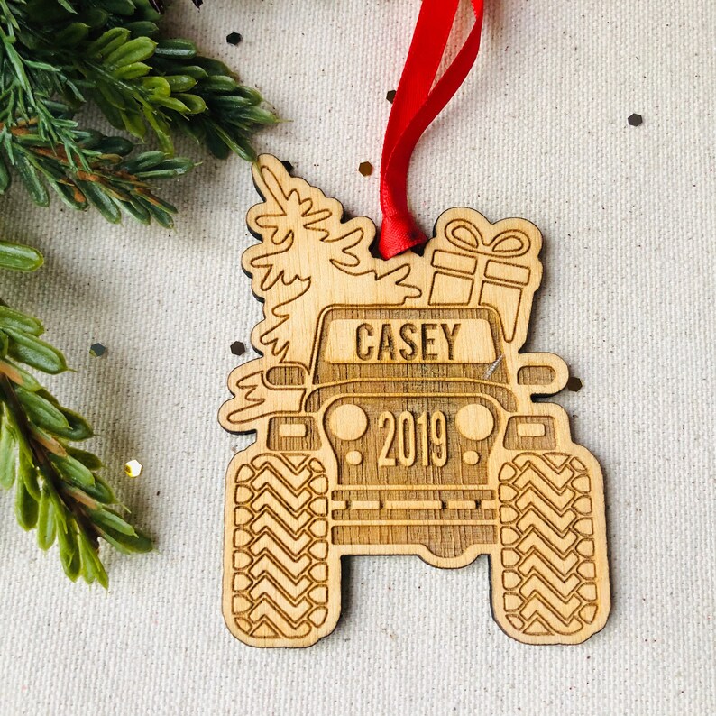 Personalized Jeep Ornament Offroading 4 Wheeling Rustic Etsy