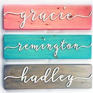 Personalized Nursery Decor - Wooden Name Sign - Baby Room Decor - Personalized Painted Wood Name Sign - 3D Baby Name Wooden Sign - Rustic