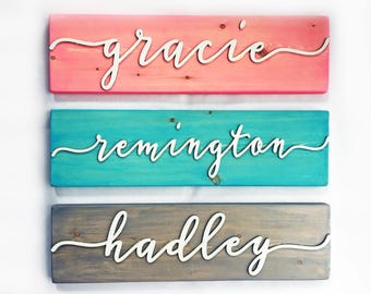 Personalized Nursery Decor - Wooden Name Sign - Baby Room Decor - Personalized Painted Wood Name Sign - 3D Baby Name Wooden Sign - Rustic