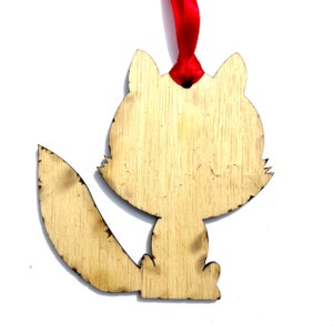Fox Custom Baby's First Christmas Ornament 2022 woodland creatures Personalized 1st Xmas Wooden Ornament Baby Fox image 4