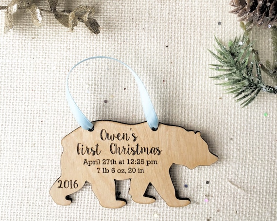 baby's first christmas bear ornament