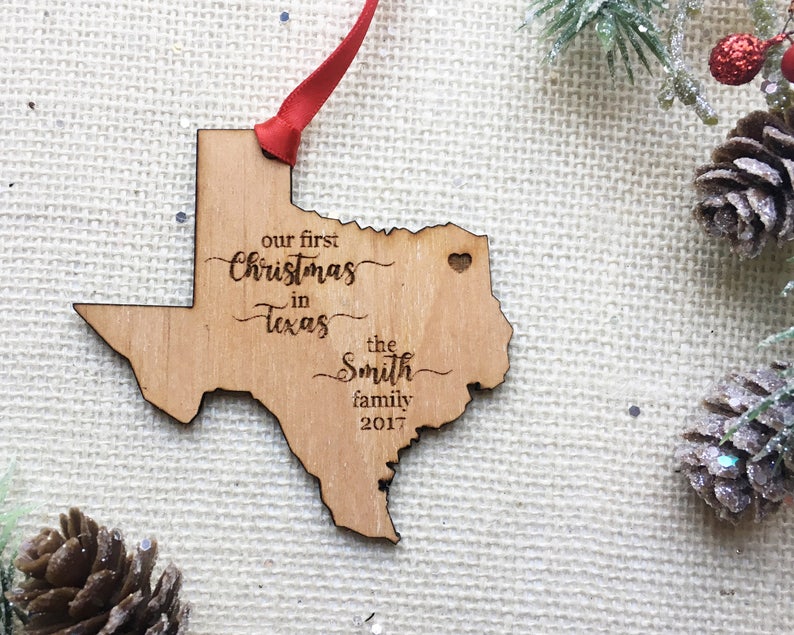 Custom State Christmas Ornament California Texas Washington State Christmas Customized Ornament You choose the text Home zdjęcie 5