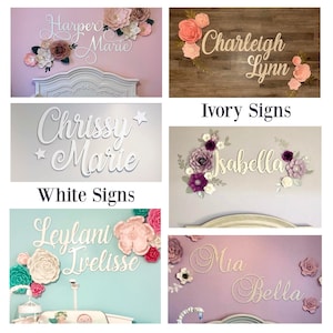 Nursery Name Signs First and Middle Cutout Words for Wall Decor image 5