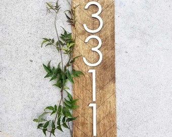 Personalized Herringbone Address Sign, House Number Plaque, House Name Signs, New Home Gift