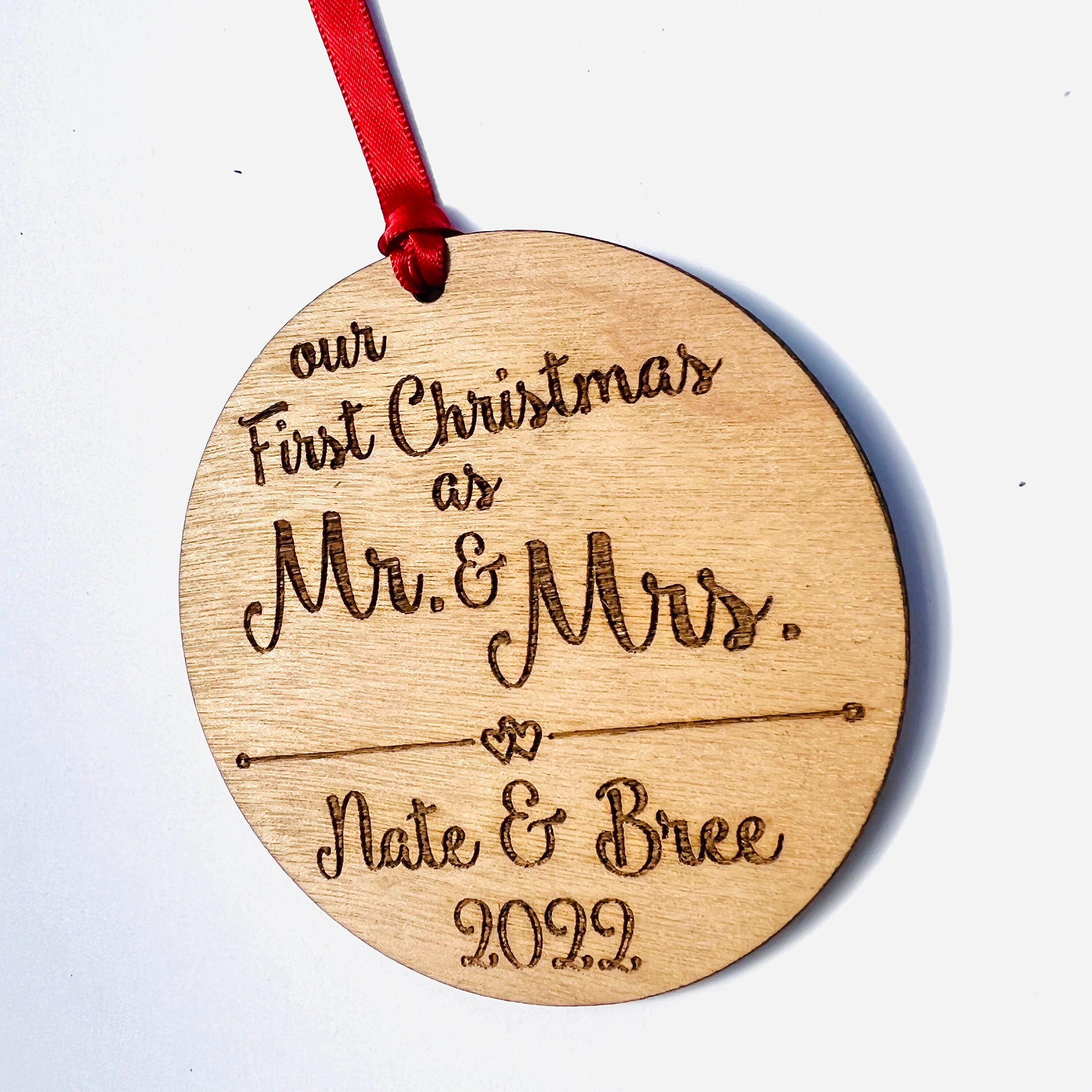 Our First Christmas as Mr and Mrs Ornament With First Names ...