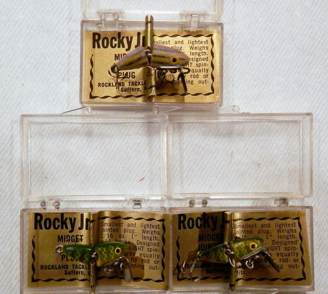 Three Vintage Rocky Jr. Fishing Lures Etsy