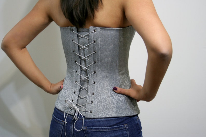 Designer Elegant Corset Grey Corsetgrey Corset Topprom Etsy