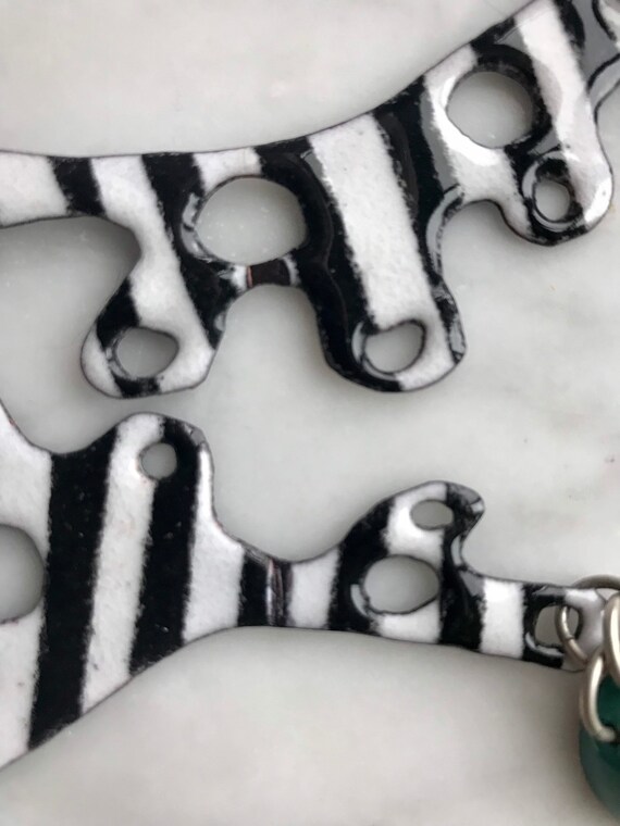 Enamel on Copper Post Modern statement necklace a… - image 10