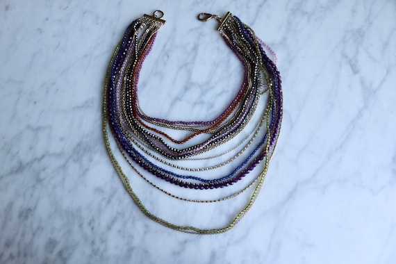 Dramatic statement multi-strand beaded necklace - image 2