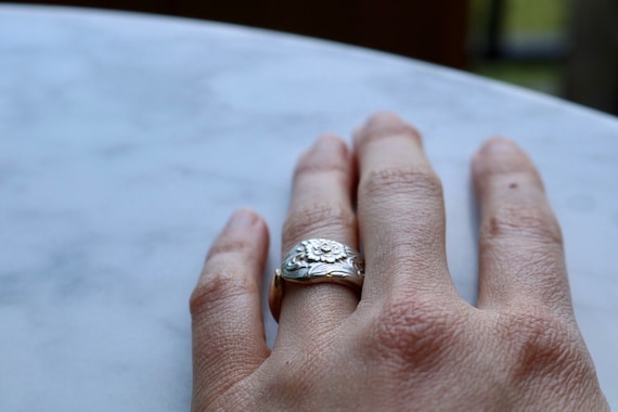 Upcycled silver-plate flatware ring - image 5