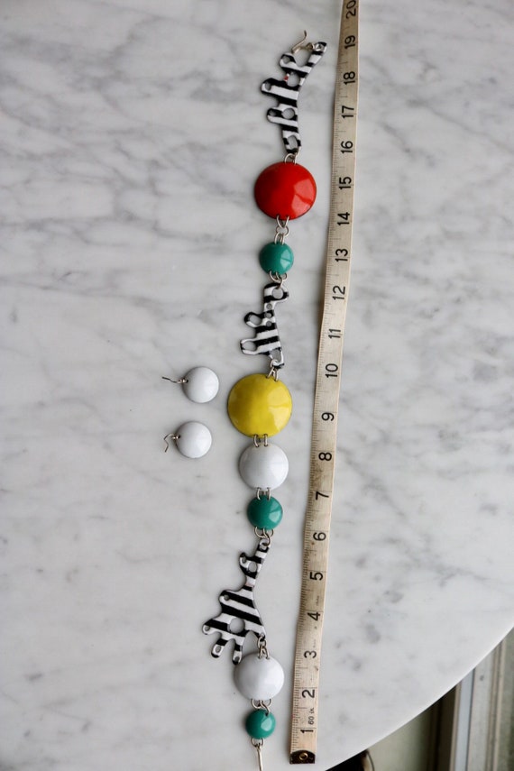 Enamel on Copper Post Modern statement necklace a… - image 7