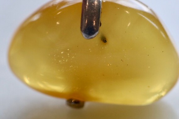 Butterscotch Baltic amber statement ring set in s… - image 3