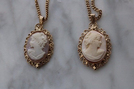 Hobé vintage pair of cameo necklaces new with tags - image 1